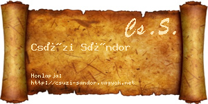 Csúzi Sándor névjegykártya