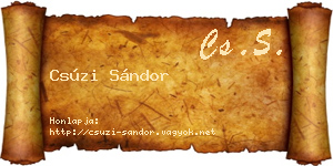 Csúzi Sándor névjegykártya