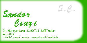 sandor csuzi business card